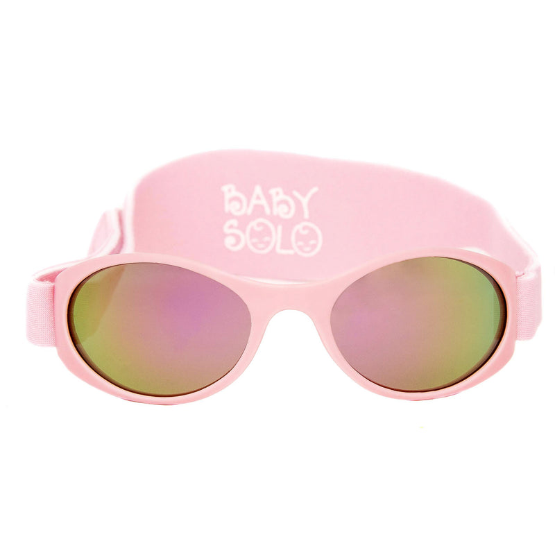 [Australia] - Baby Solo Original Baby Sunglasses Safe, Soft, Adorable Durable Case Included (0-36 Months, Matte Pink Frame Rose Gold Mirror Lens) 0-36 Month 