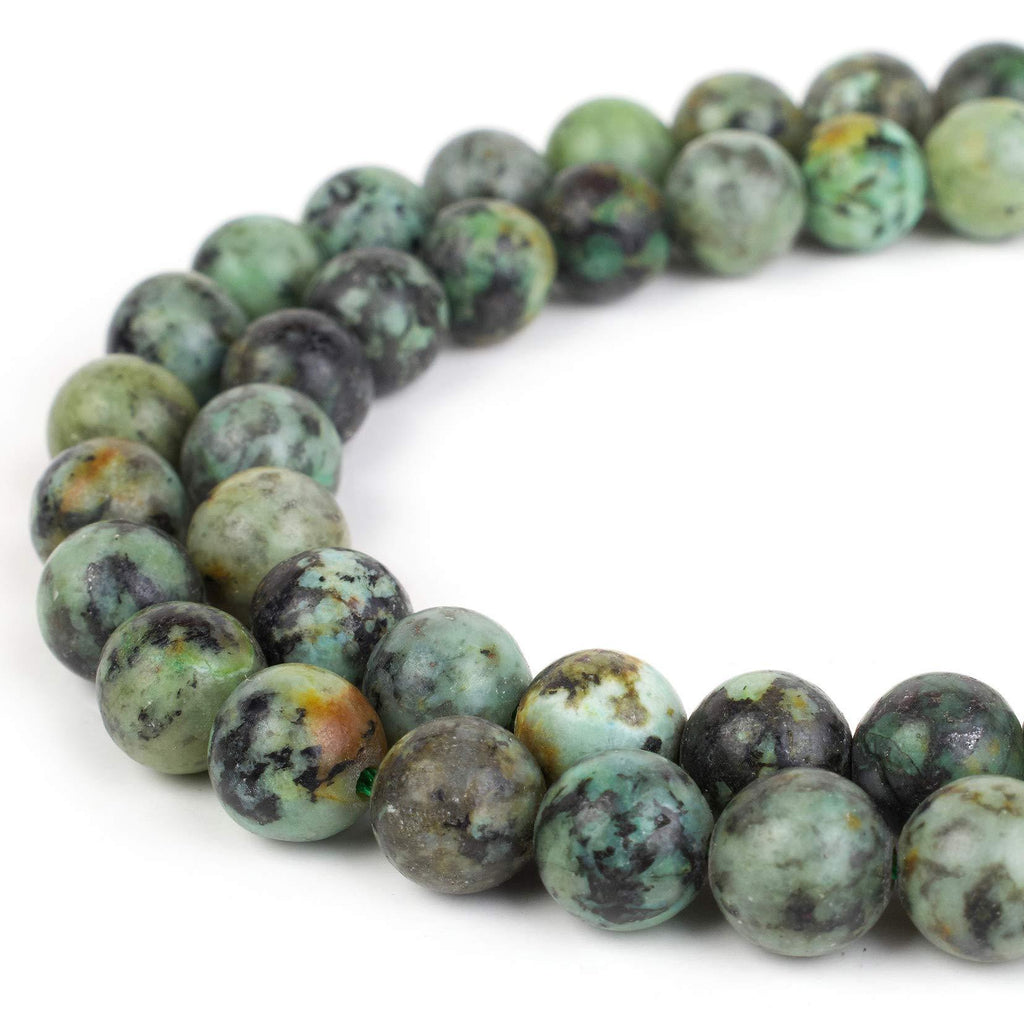 [Australia] - RVG 4mm Natural African Turquoise Beads Round Gemstone Loose Stone Mala 15.5 in Strand for Jewelry Making (Approx 88-90 pcs) 