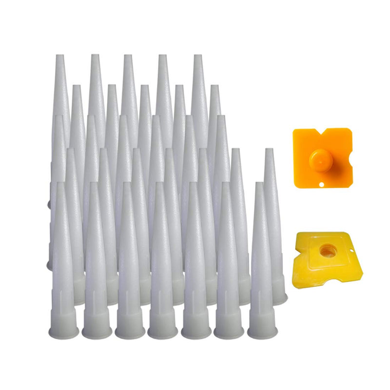 [Australia] - PUTECH 30-Pcs Caulk nozzles for caulking Gun and 2-Pcs Multi-Purpose Scraper, 32-Pack white/30pcs 