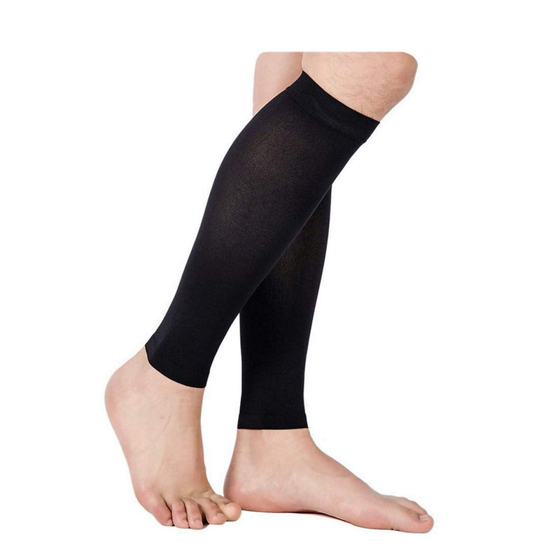 [Australia] - Presadee Kid’s Edition Shin Leg Calf 15-20 mmHg Med Compression Support Active Gym Running Sports Sleeve (Black, L/XL) Black 