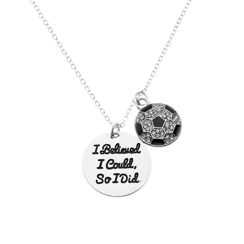 [Australia] - Soccer Necklace, Soccer Jewelry - I Believed I Could So I Did Pendent - Perfect Soccer Player Gifts 