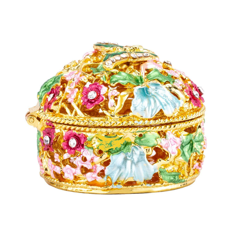 [Australia] - PAIQ Hollow Hand-Painted Vintage Butterfly Box Enamel Ring Box Jewelry Box Trinket Box Decorative Box Multicolor 