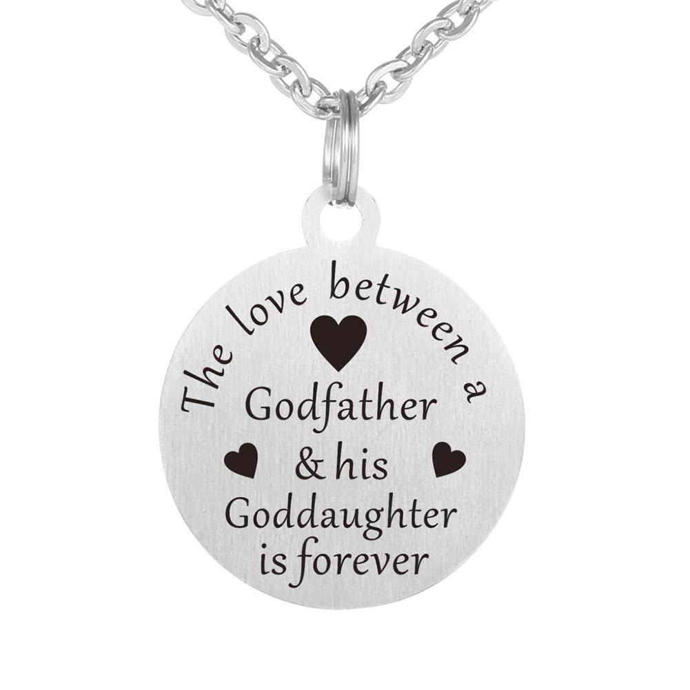 [Australia] - WPFdesign Godfather and Goddaughter Dog Tag Necklace Jewelry Keychain Pendant 