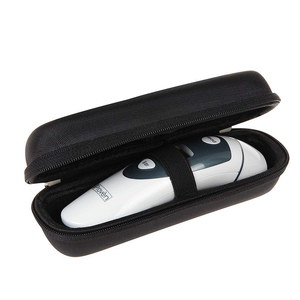[Australia] - Hermitshell Travel case for [New 2020 Model] iProven DMT-489 / ANKOVO Thermometer for Fever - Forehead and Ear Thermometer (Black)-Only Case 