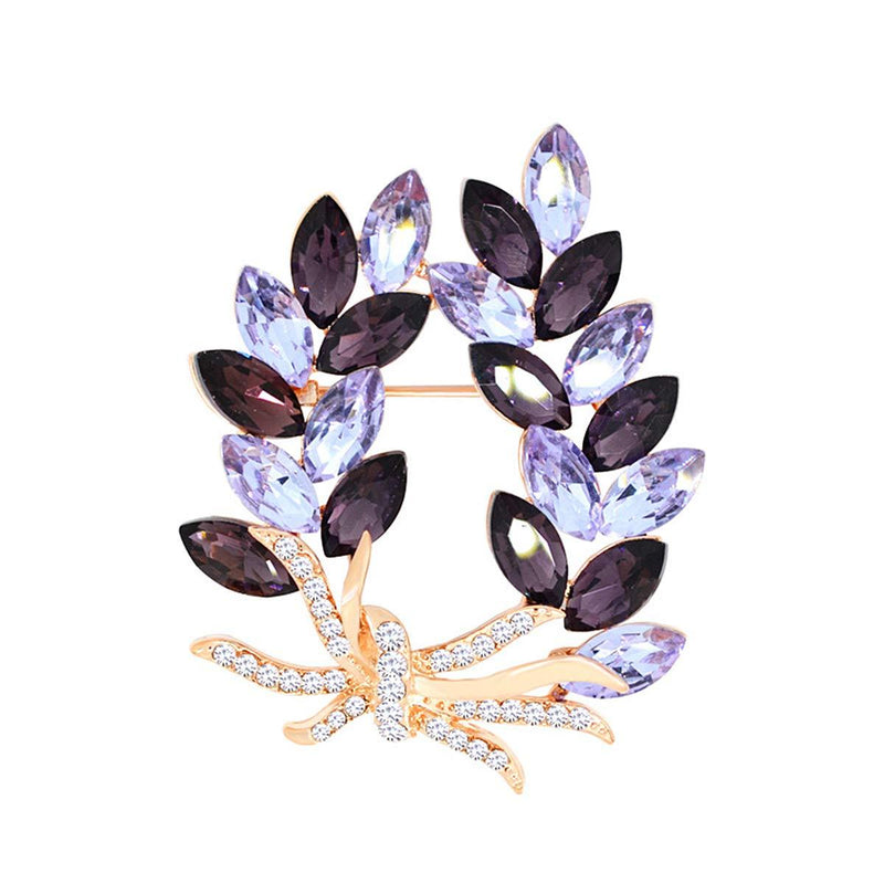 [Australia] - Merdia Brooches Pin Flower Brooche Created Crystal Brooch-Purple 