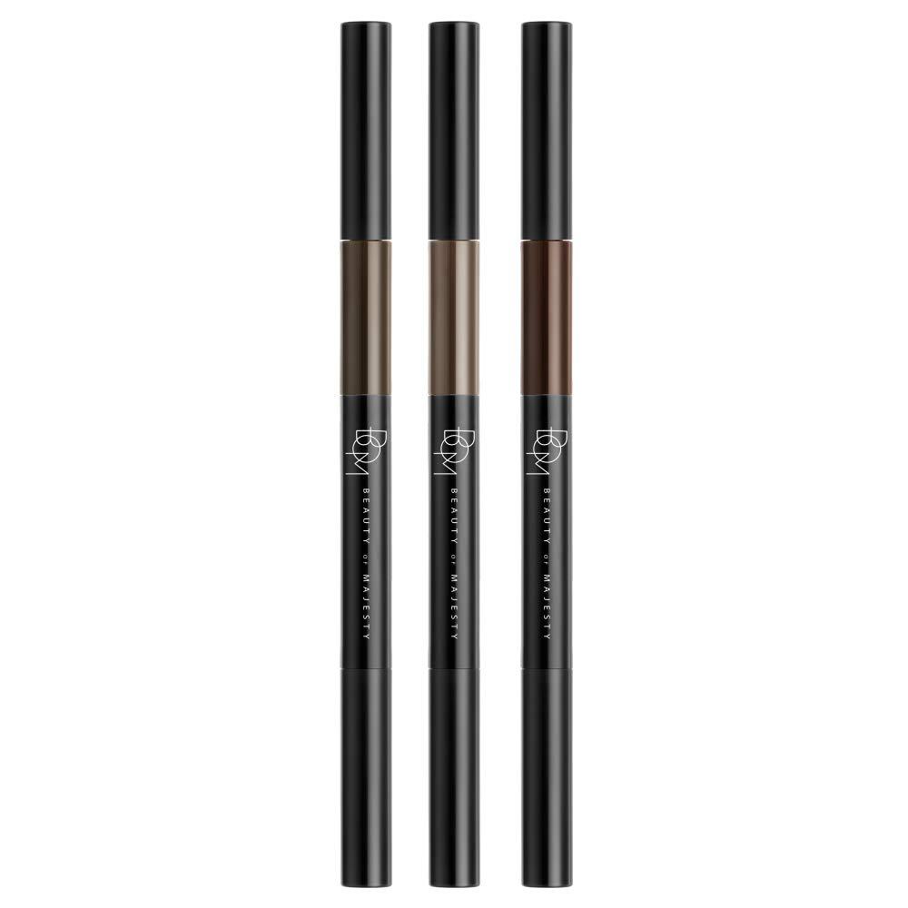 [Australia] - BOM 3 in 1 Triple Edge Eyebrow Pencil with Blender and Spoolie Long Lasting Waterproof, Dark Brown #02 DARK BROWN 