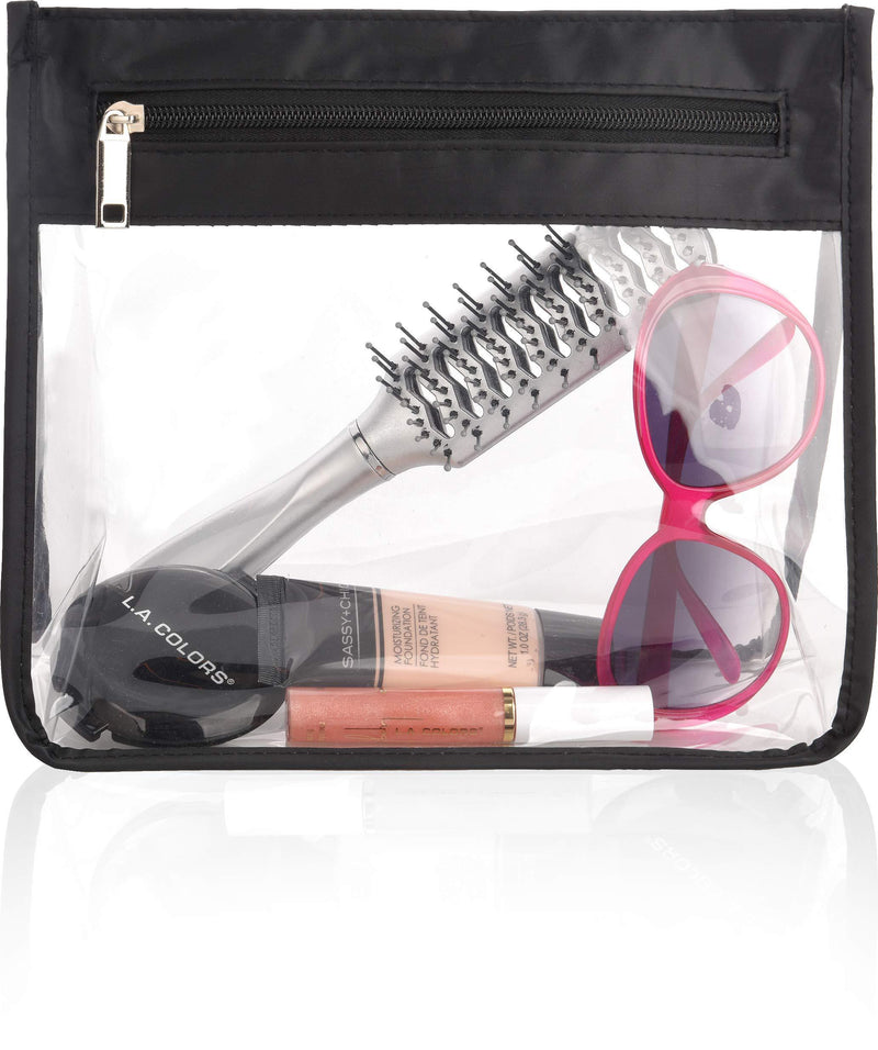 [Australia] - Clear makeup bag cosmetic case & transparant tolietriy kit travel toiletries bag with durable zipper and main pouch 
