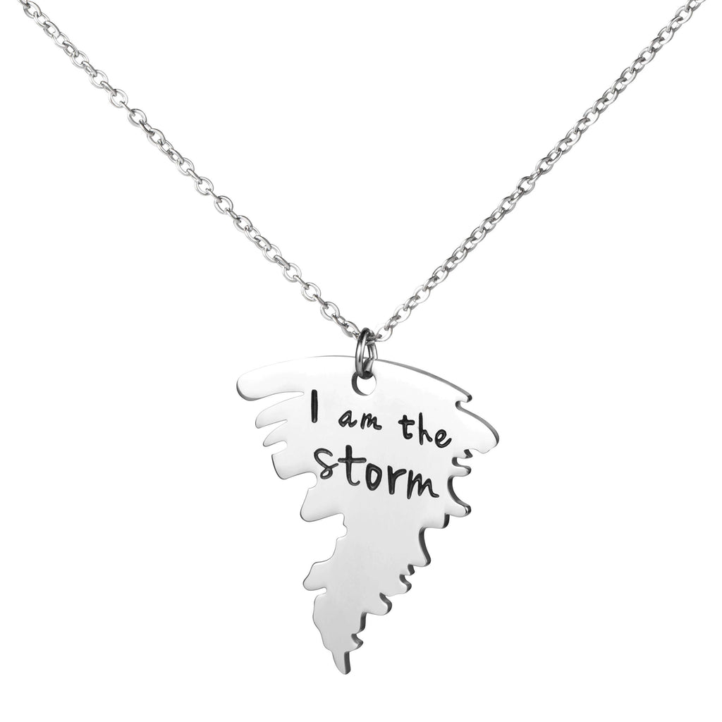 [Australia] - Awegift I Am The Storm Jewelry Inspirational Quote Statement Tornado Pendant Necklace Gift for Brave Cancer Fighter 
