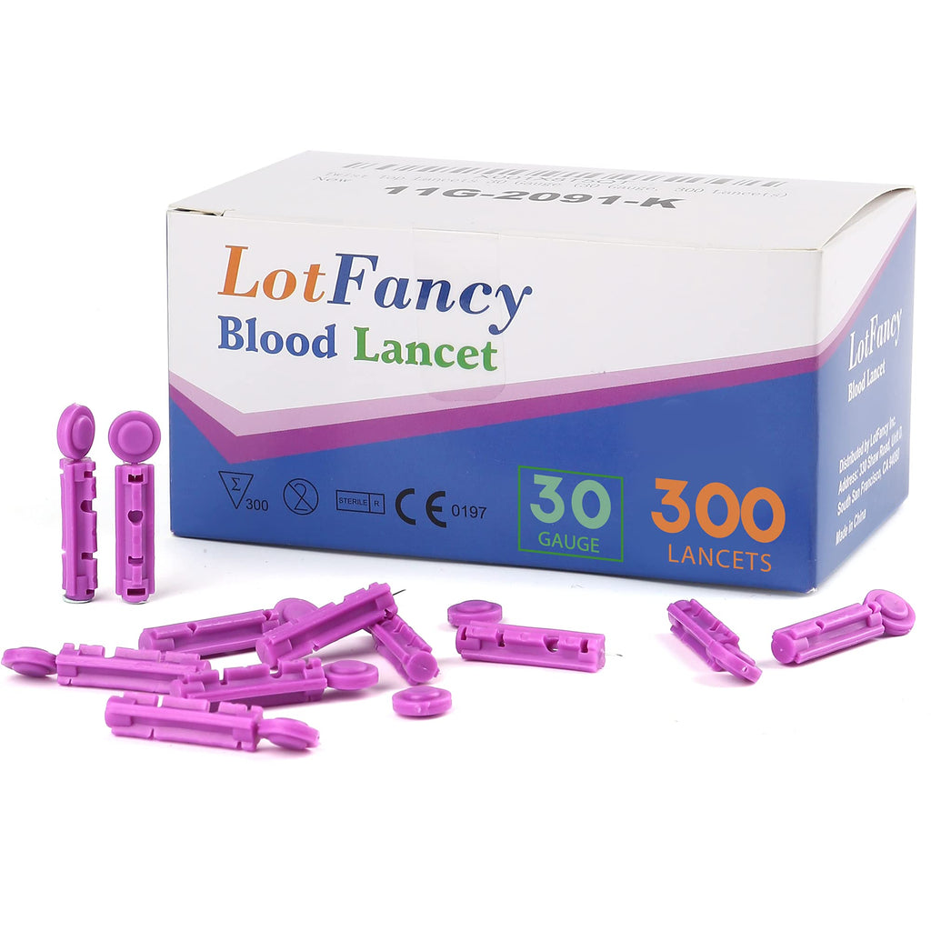[Australia] - LotFancy Lancets for Diabetes Testing, 30 Gauge, 300-Count Twist Top Lancets for Glucose Blood Testing, Sterile, Disposable 300 Count ( Pack of 1) 