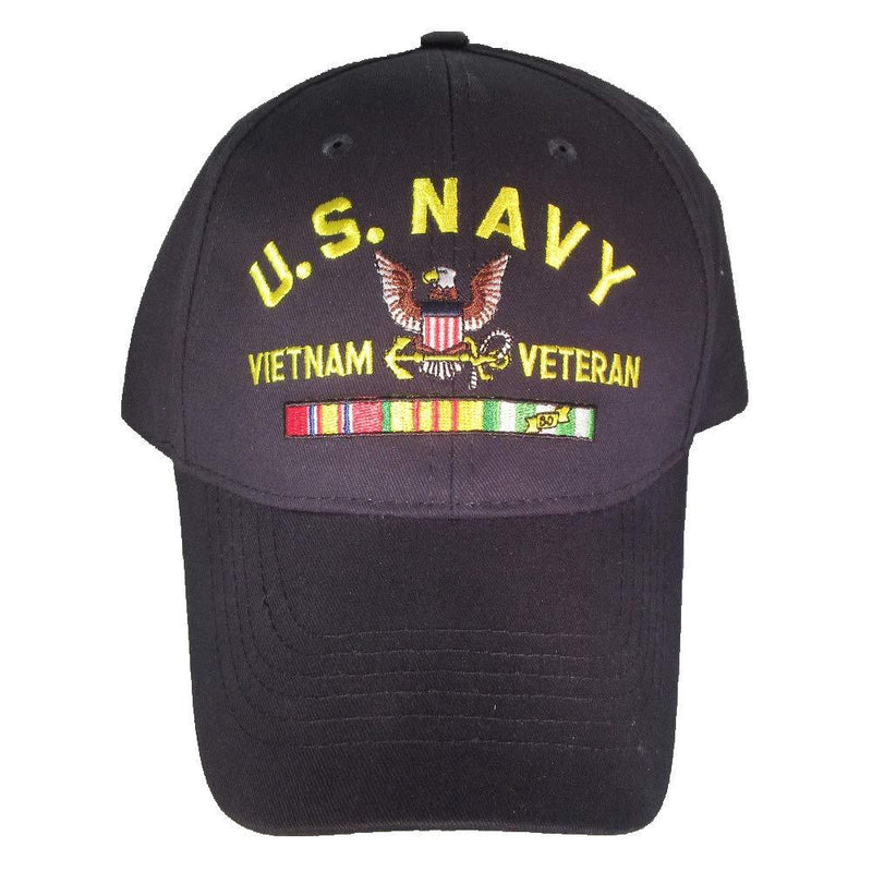 [Australia] - Armed Forces Depot U.S. Navy Vietnam Veteran with Ribbons Baseball Cap hat. Navy Blue 