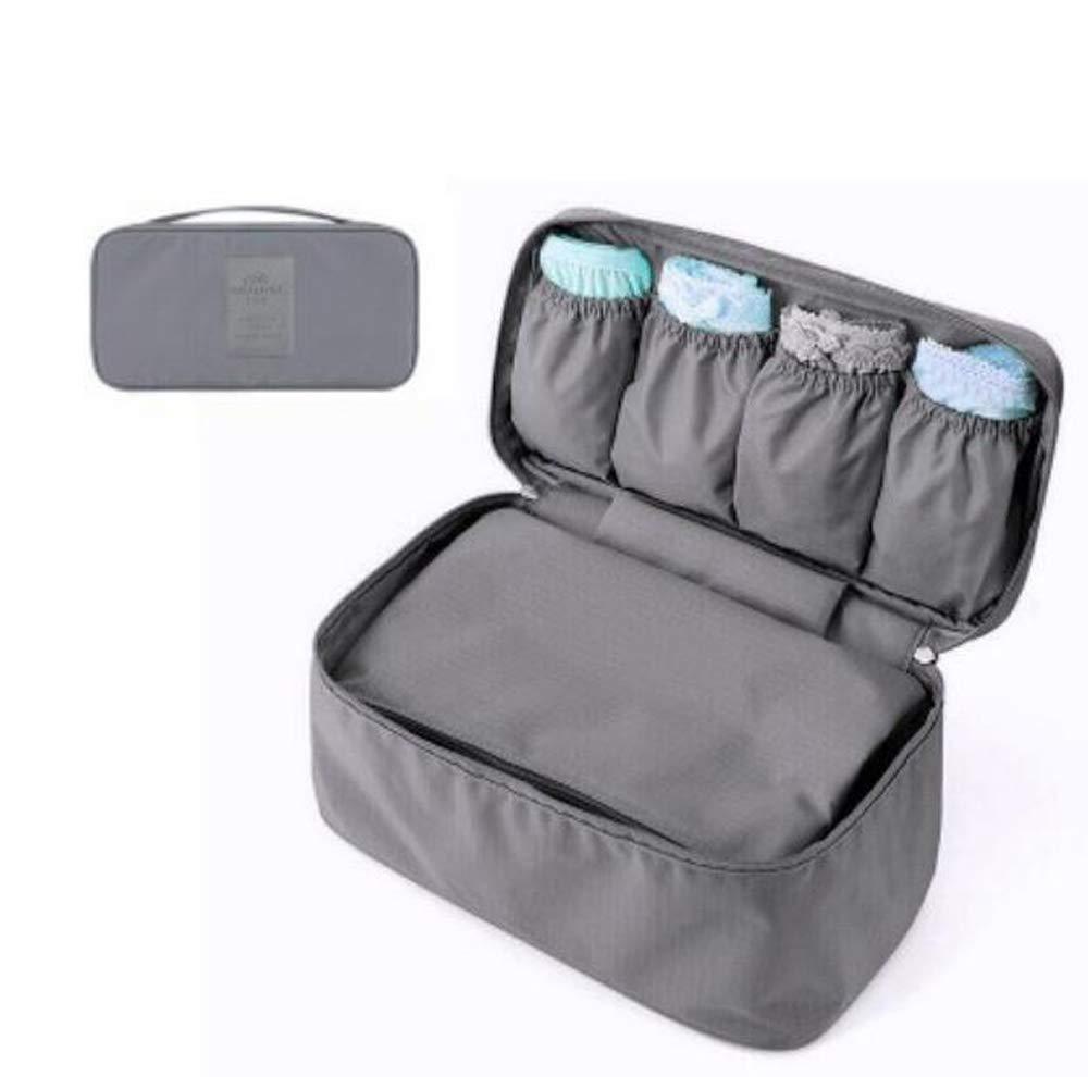 [Australia] - Portable Bra Underwear Bag Multipurpose Storage Bag for Toiletry Underwear Cosmetics Travel bag (grey) grey 