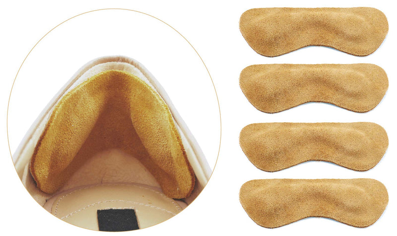 [Australia] - Premium Leather Heel Grips Liner Cushions Inserts for Shoes Too Big, Heel Pads for Heel Pain,Filler Protect Improved Women Men Shoe Fit and Comfort, Khaki,3 Pairs (0.35 inch Thicker) 2 