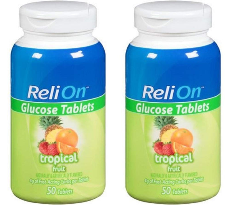 [Australia] - Relion Glucose Tablets - Tropical Flavor - 50 Counts (2 Pack) 