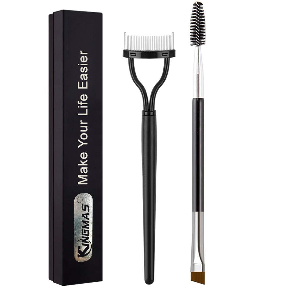 [Australia] - KINGMAS Eyelash Comb Separator + Duo Eyebrow Brush Comb and Spoolie Brush, Eyelash Grooming Tool 
