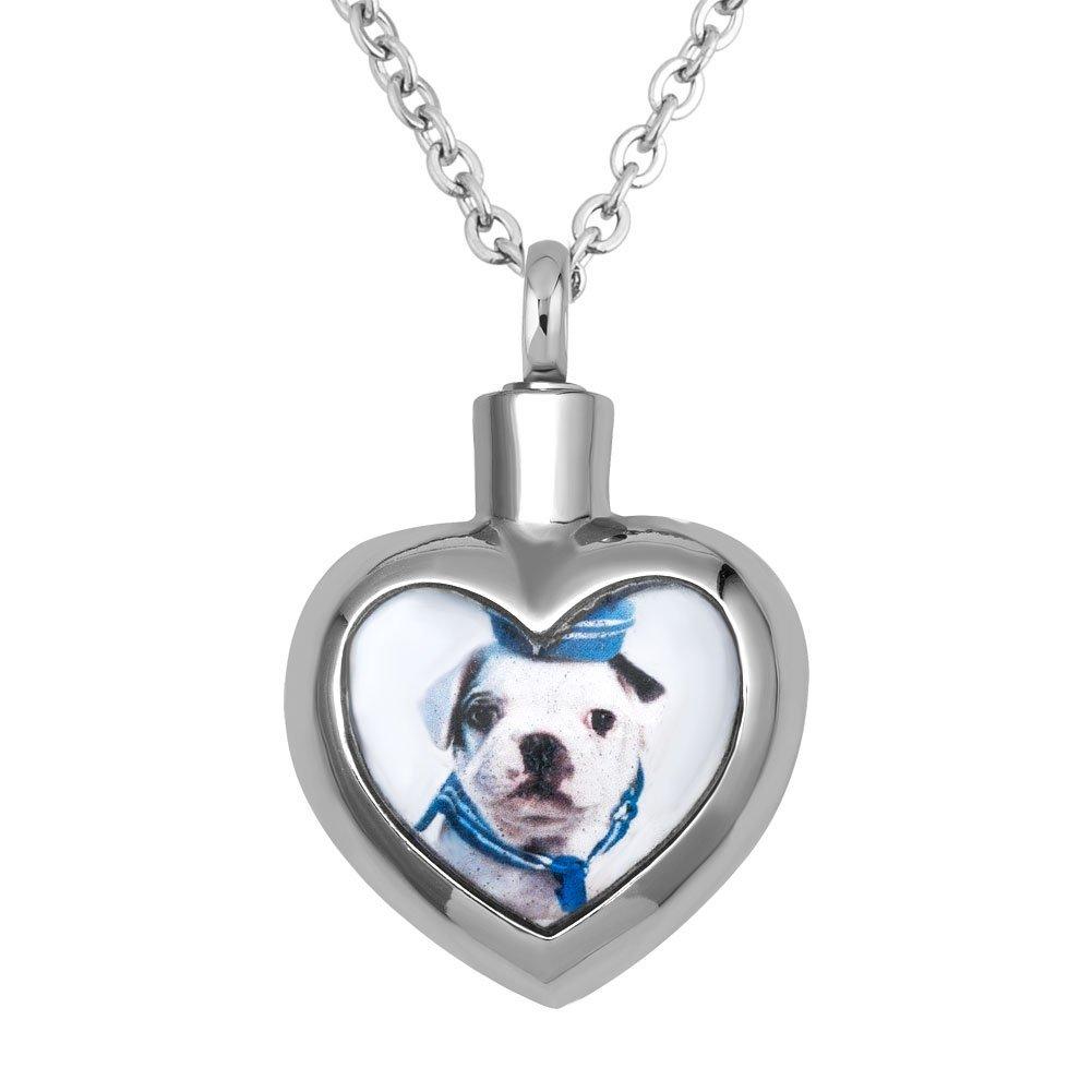 [Australia] - LoEnMe Jewelry Urn Necklace for Ash Cremation Pendant Love Heart Puppy Dog Pet Paw Print Always in My Heart Dog Mariner 