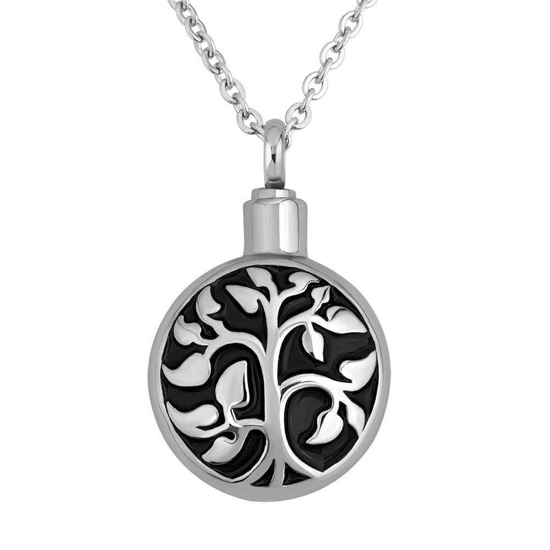 [Australia] - LoEnMe Jewelry Urn Necklace for Ashes Cremation Pendant Love Heart Letter Angel Wings Tree of Life Dog Cat Paw Elegant Tree of Life 