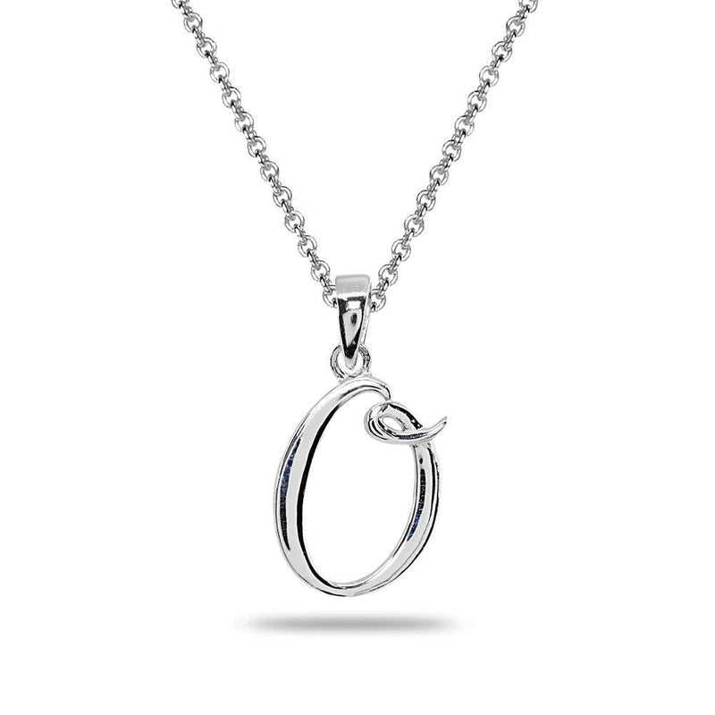 [Australia] - Sterling Silver Initial Alphabet Letter Name Pendant Necklace Personalized Gifts for Women Teens Girls O 