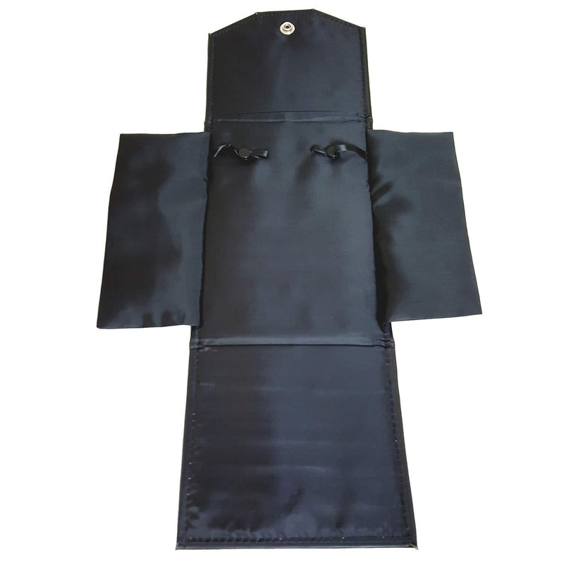 [Australia] - Mooca Black Leatherette Travel Jewelry Organizer Necklace Storage Carrying Case Jewelry Display Case Necklace Folder 