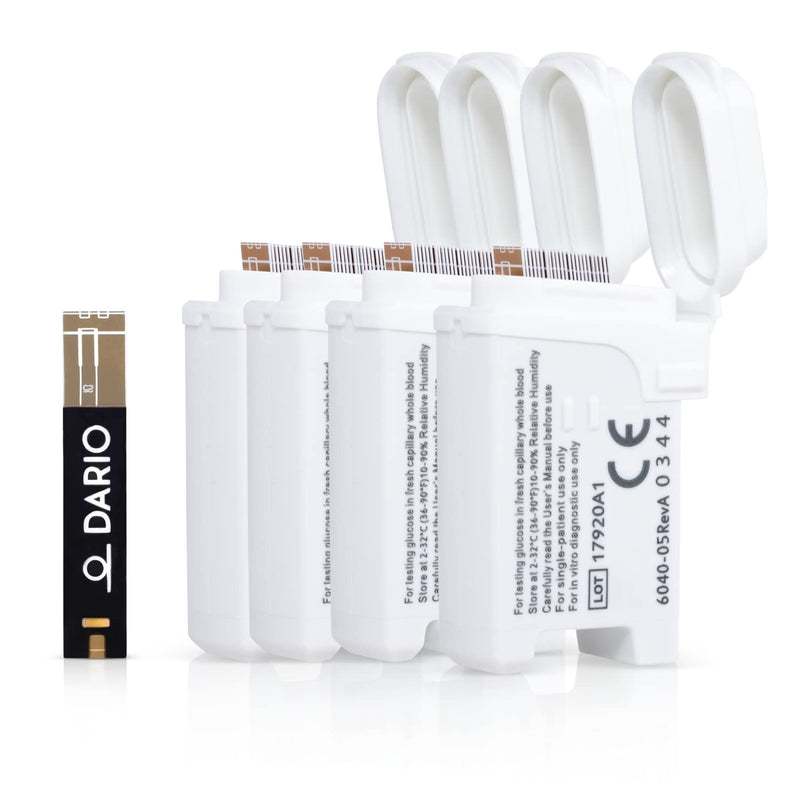 [Australia] - Dario 100 Blood Glucose No Coding Needed Test Strips Cartridge Set - Only for The Dario All-in-One Lancing Device and Meter Kit for Diabetes (100 Count) 100 Count (Pack of 1) 