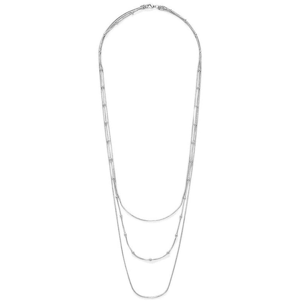 [Australia] - Multilayer Choker Long Chain Tassel Pendant Necklace for Women Girls Beads Necklace Long Bar Charm Chain Jewelry Silver three layer 