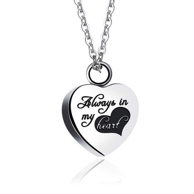 [Australia] - LoEnMe Jewelry Urn Necklace for Ash Cremation Pendant Birthstone Love Crystal with Angel Wing for Mother's Day Always in my heart with Love 