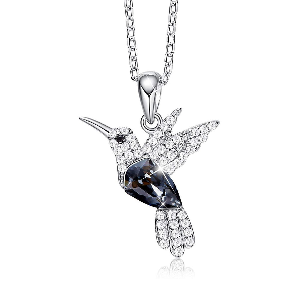 [Australia] - CDE Christmas Necklace Gifts for Women Hummingbird Necklaces S925 Sterling Silver Necklaces for Women Embellished with Crystals from Austria Christmas Jewelry Gifts for Women Animal Necklace for Girlfriend Mom Fashion Style 