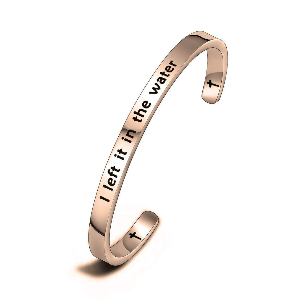 [Australia] - MAOFAED Adult Woman Baptism Gift Teen Girl Baptized Bracelet I Left it in The Water Christian Jewelry Gift for Her CB-leftinthewaterrg 