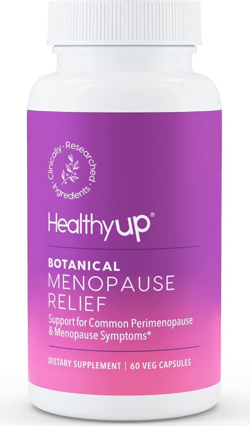 [Australia] - HealthyUp Botanical Menopause Relief Natural Supplements for Women | for Night Sweats, Hot Flash Relief & Better Sleep* | Clinically Researched Ingredients | 60 Veg Capsules | Estrogen Free, Soy Free New 