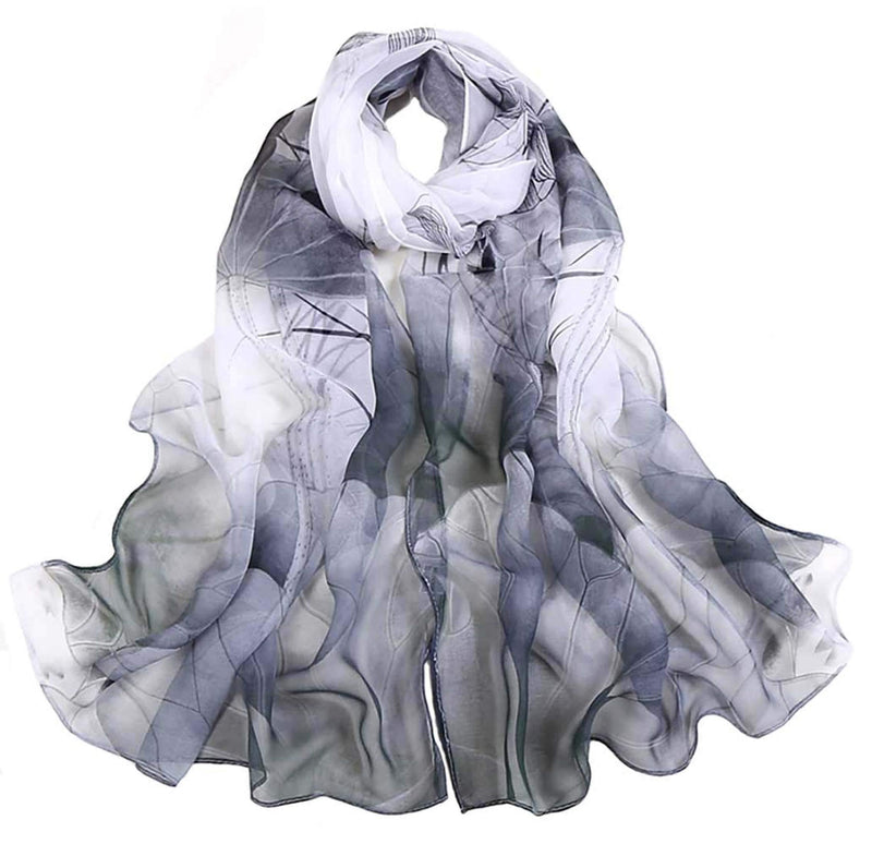 [Australia] - Scarfs for Women Lightweight Print Floral Pattern Scarf Shawl Fashion Scarves Sunscreen Shawls Black 