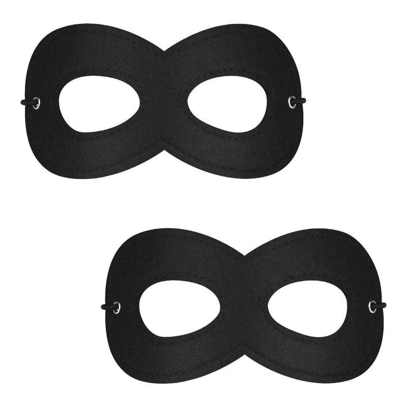 [Australia] - Superhero Masks, Black Felt Eye Masks, Adjustable Half Masks for Kids 2 Black Masks 