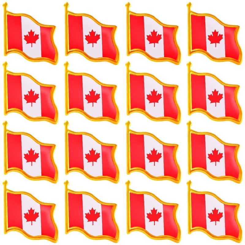 [Australia] - 20 Pack Canada Flag Pin Canadian National Flag Lapel pins Enamel Made of Metal Souvenir Men Women Patriotic 