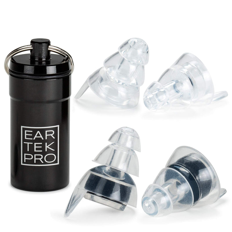 [Australia] - High-Fidelity Concert Earplugs by EarTekPro - Reusable Noise-Reduction Ear Plugs Set with Two Sizes Included - for Rave, Live Music, Festivals, Marching Bands, Loud Events, Fitness Classes 