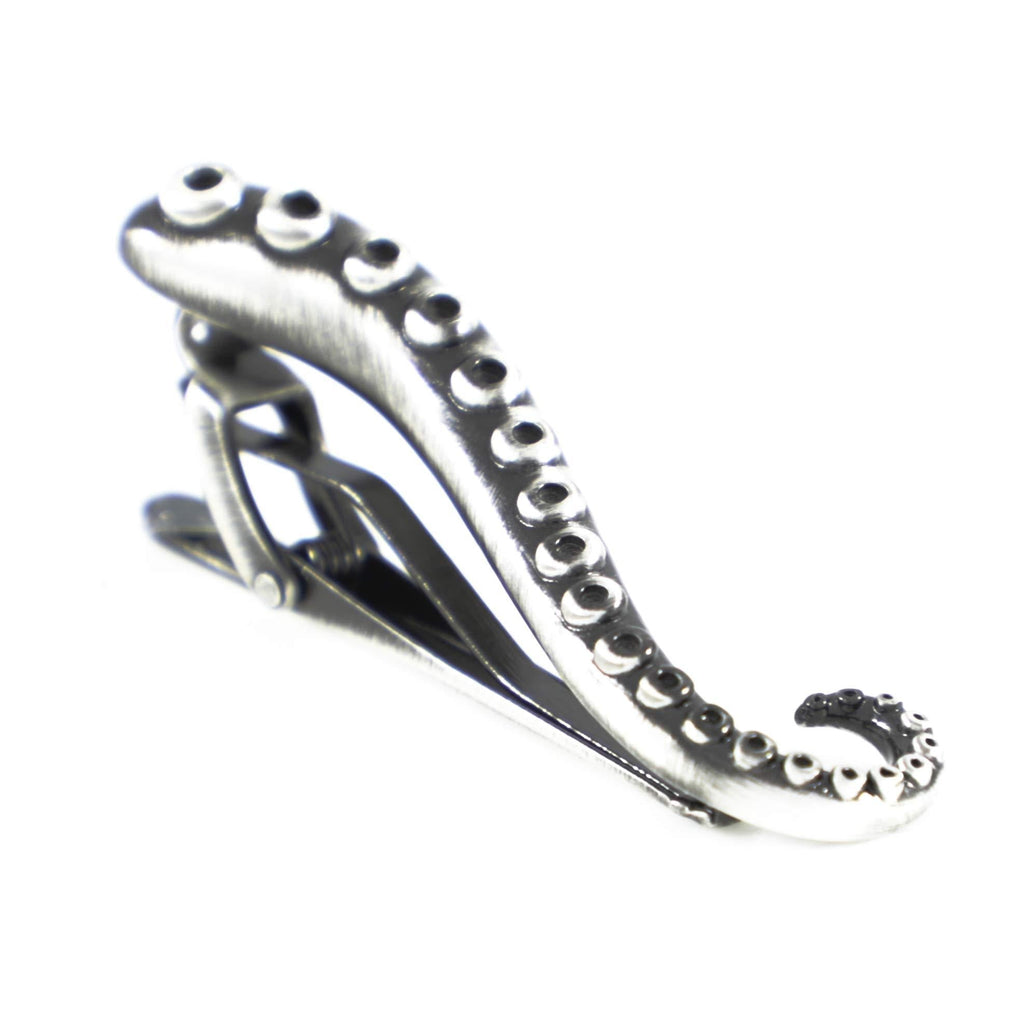 [Australia] - MENDEPOT Octopus Limb Tie Bar Burnished Silver Tone Octopus Limb Tie Clip in Box 