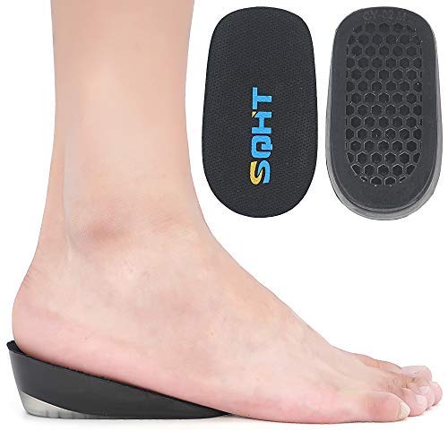 [Australia] - SQHT's Height Increase Insoles - Gel Shoe Heel Lift Inserts & Pads, Achilles Tendon Cushion Cups for Men and Women (Large (1.4" Height)) Black Large-1.4 Inch (Pack of 2) 