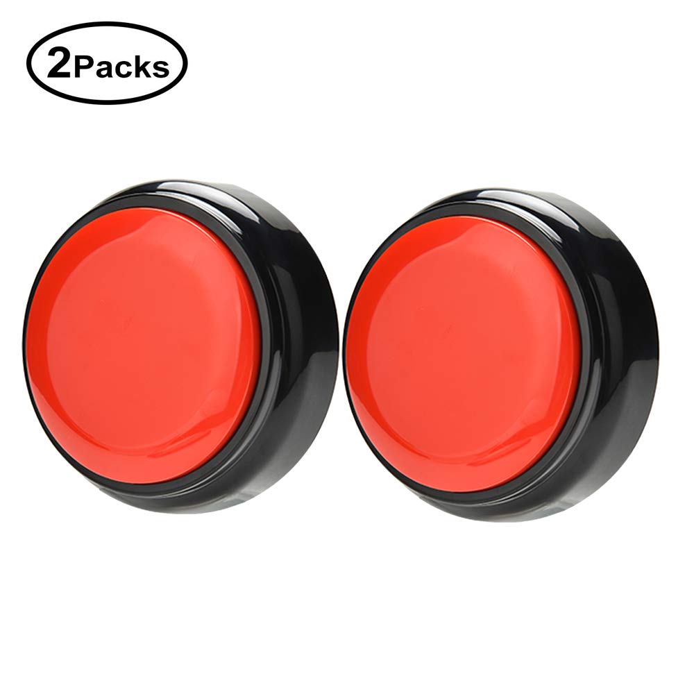 [Australia] - Cover Talking Button Record & Playback Your Own Message 30 Second Custom Recordable, Easy Sound Recorder Set of 2 (2pcs/Black) 2pcs/Black 