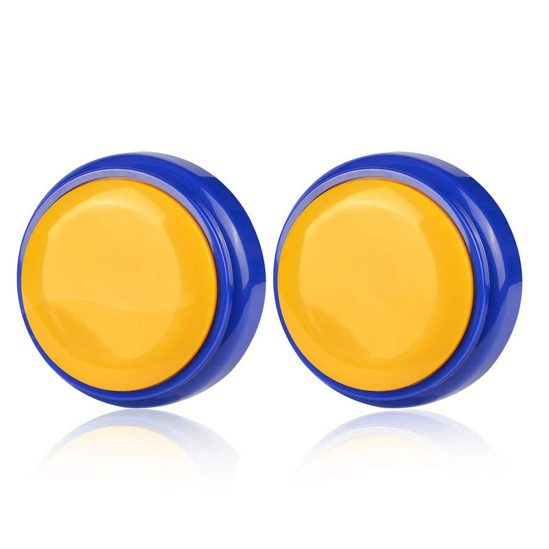 [Australia] - Cover Talking Button Record & Playback Your Own Message 30 Second Custom Recordable, Easy Sound Recorder Set of 2 (2pcs/Blue) 