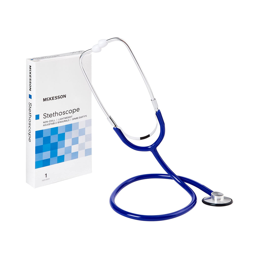 [Australia] - McKesson Stethoscope, Lightweight, Single Head, Diaphragm Only, Adjustable Binaurals, Royal Blue, 21 in, 1 Count 