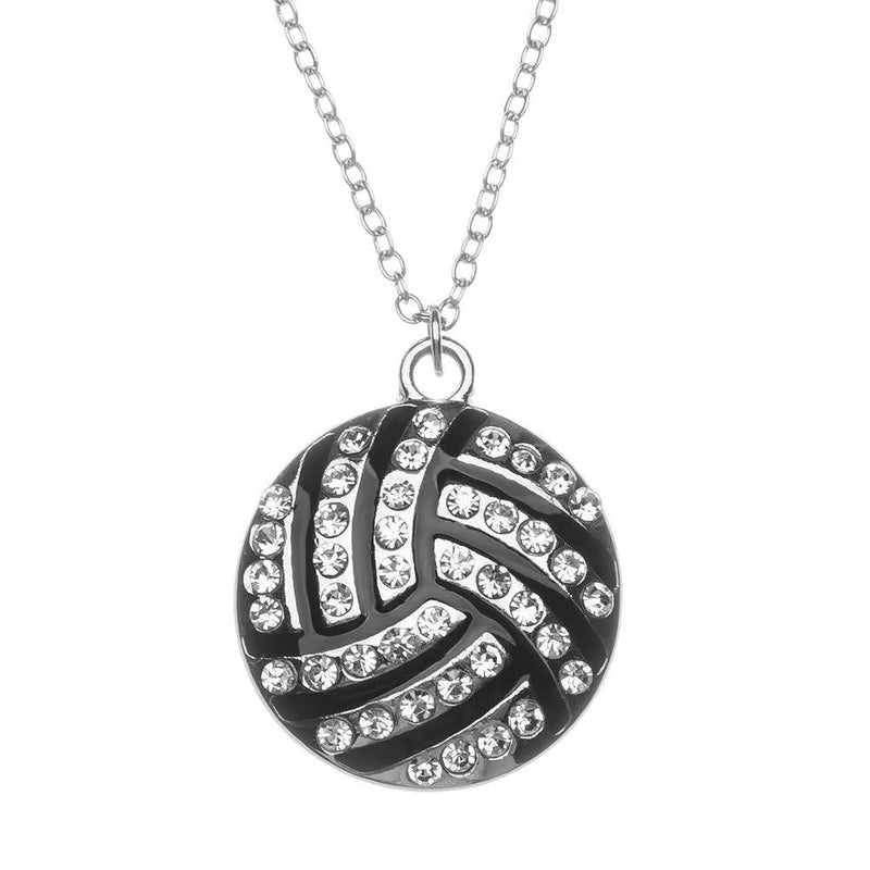 [Australia] - Sportybella Volleyball Necklace - Volleyball Rhinestone Jewelry for Women- Perfect Volleyball Gifts for Players 
