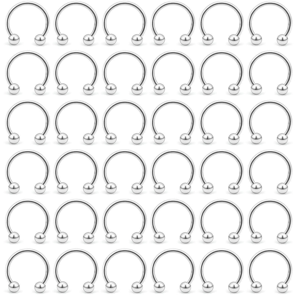[Australia] - Ftovosyo 36-40Pcs 16G Surgical Steel Nose Septum Rings Piercing Jewelry Horseshoe Cartilage Helix Tragus Earring Hoop Eyebrow Lip Hoop Retainer for Women Men 8mm 10mm 36pcs-ball top 10.0 Millimeters 
