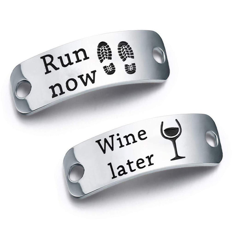 [Australia] - bobauna Run Now Win Later Shoe Lace Tag Inspirational Trainer Tags Gift for Runner Fitness Gym Gift 