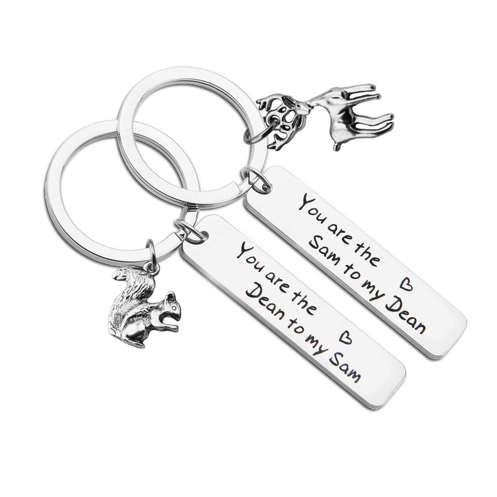 [Australia] - Lywjyb Birdgot Moose and Squirrel Keychain Set You are The Dean to My Sam SPN Fan Gift Best Friend Keychain Set Friendship Gift Dean Sam Set 