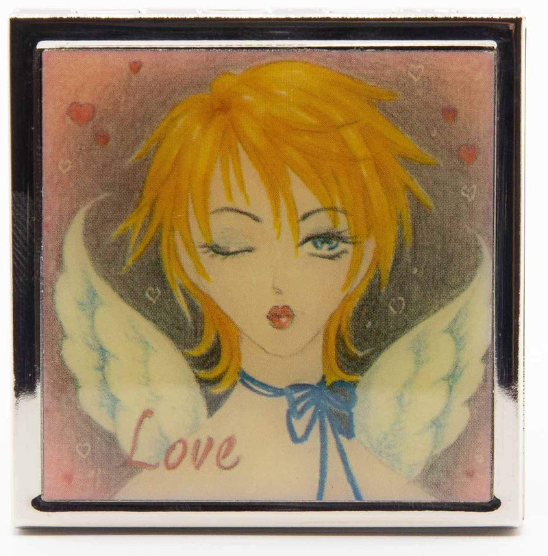 [Australia] - Anime Wings Folding Compact Pocket Makeup Mirror Double Sided (5x magnification + 1x magnification) Anime Wings 