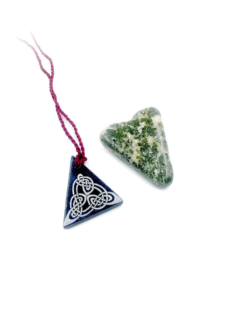 [Australia] - Connemara Marble Wishing Stone for LOVE and Irish Kilkenny Marble Pendant 