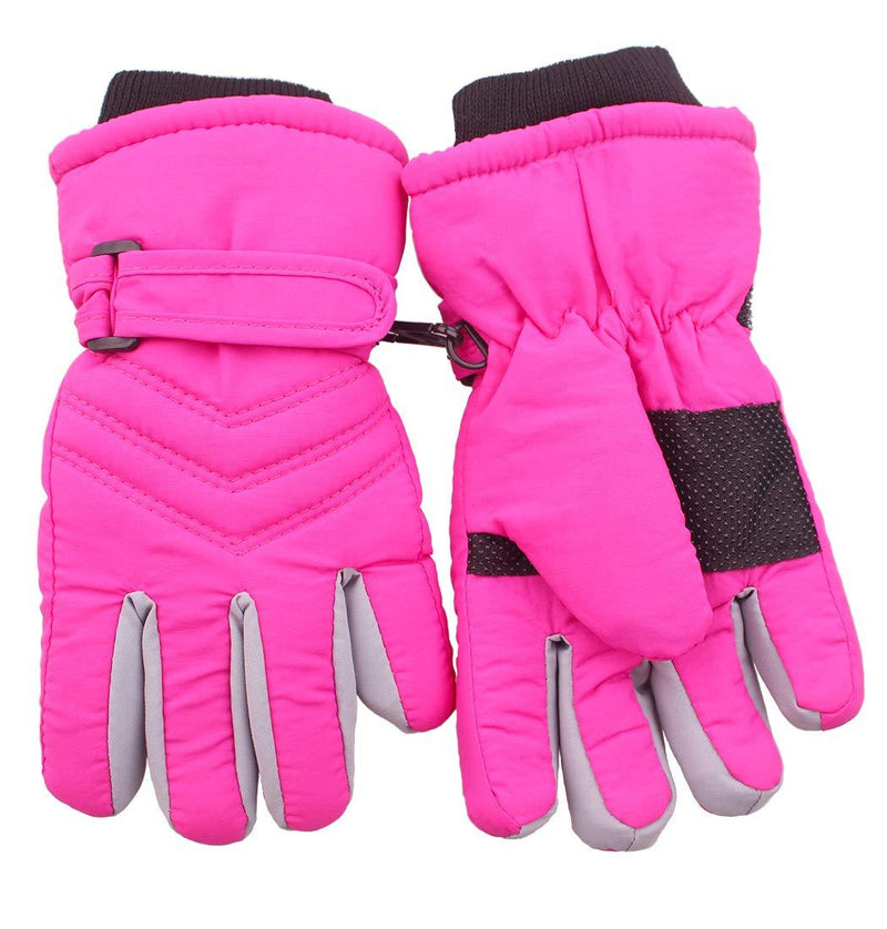 [Australia] - Kid's Boy Girl Fleece Winter Gloves Mittens Non Slip Riding Driving Hiking Ski Sports Dark Pink 3-5Years 