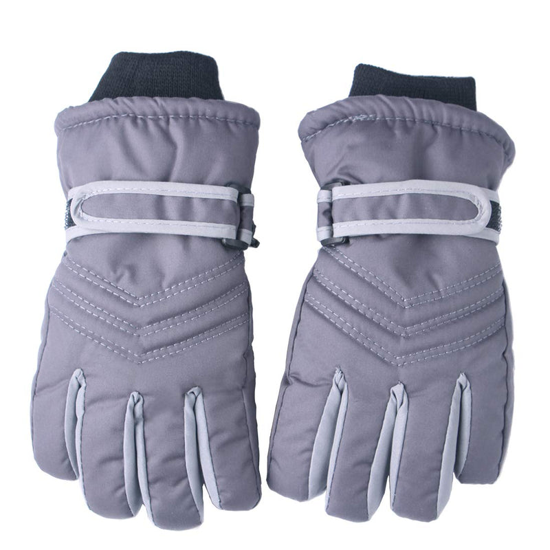 [Australia] - Kid's Boy Girl Fleece Winter Gloves Mittens Non Slip Riding Driving Hiking Ski Sports Grey 2 3-5Years 