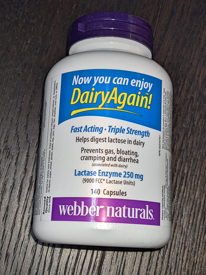 [Australia] - Webber Naturals Lactase Enzyme Extra Strength 140 Capsules 