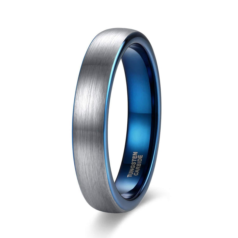 [Australia] - Shuremaster 4mm 6mm 8mm Tungsten Ring Wedding Band for Men Women Engraved I Love You Matte Brushed Comfort Fit Size 4-15 4mm Blue 