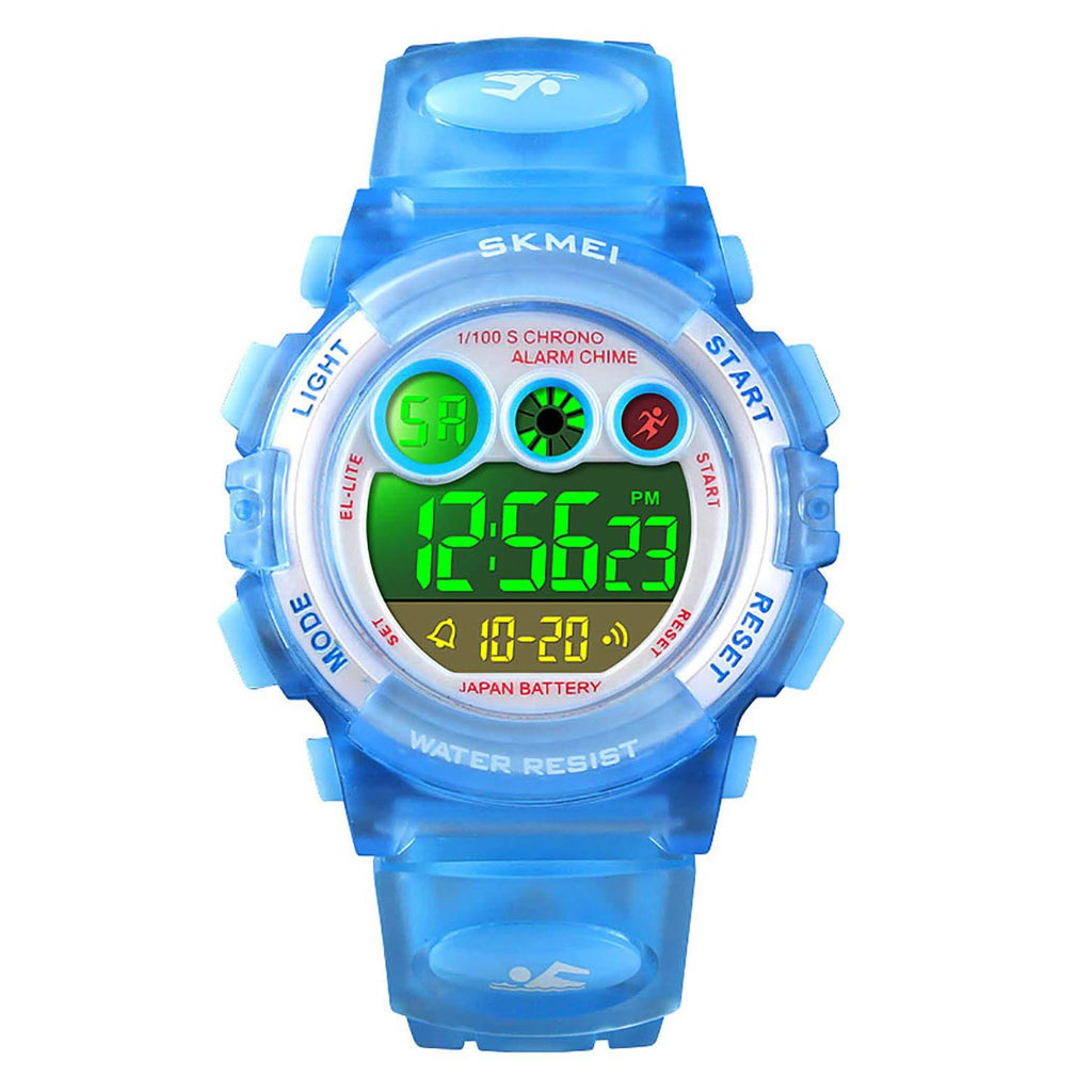 [Australia] - Kids Digital Sport Watch for Boys Girls, Kid Waterproof Electronic Multi Function Casual Outdoor Watches, 7 Colorful LED Luminous Alarm Stopwatch Wristwatch Blue 