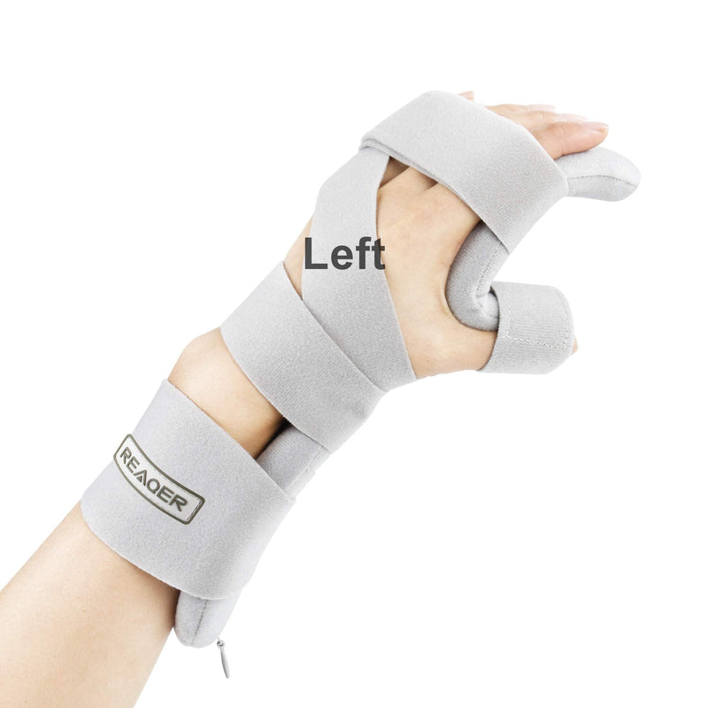 [Australia] - REAQER Stroke Resting Hand Splint Night Immobilizer Muscle Atrophy Rehabilitation For Hand, Wrist And Finger (Left) left 