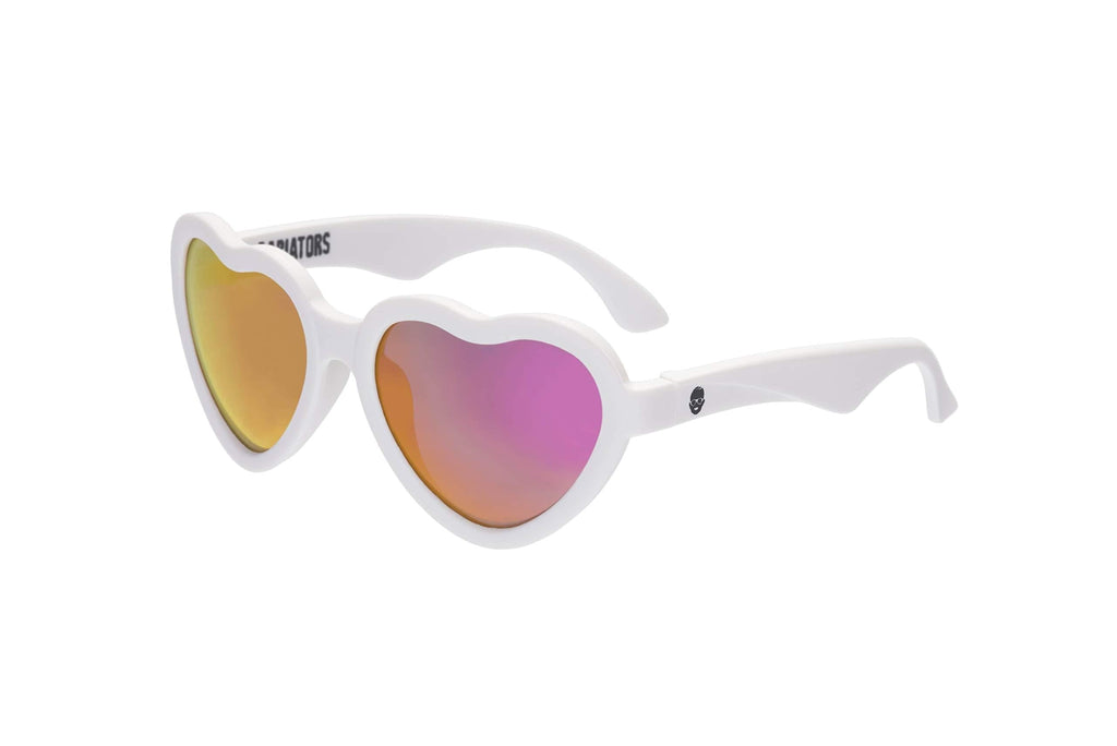 [Australia] - Babiators Blue Series Polarized UV Protection Children's Sunglasses Ages 3-5Y White Heart / Pink Mirror 